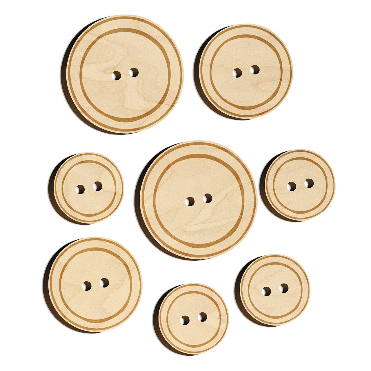 Hand Drawn Button Two Holes Sew Sewing Wood Buttons for Sewing Knitting Crochet DIY Craft